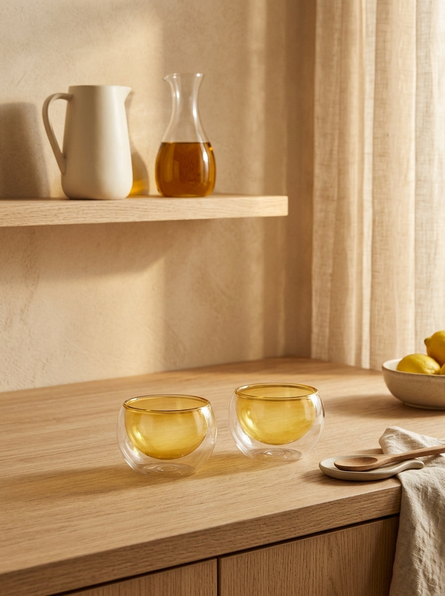 Monterey - Set De 2 Bols - Jaune - Verre Borosilicate - 180ml