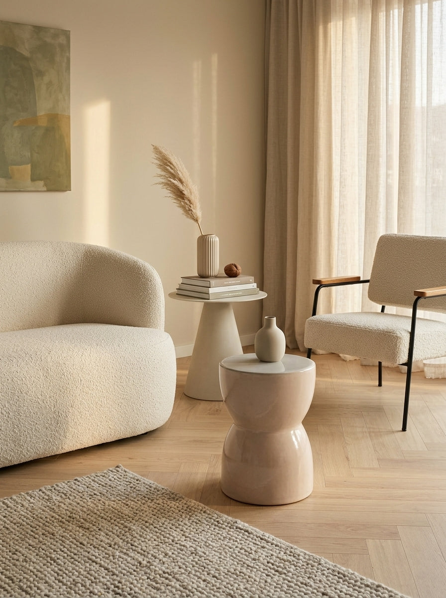 Samarcanda - Tabouret - Crème - Céramique