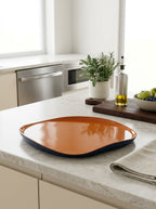 Balat - Assiette Plate - Orange Et Marine - Verre Borosilicate