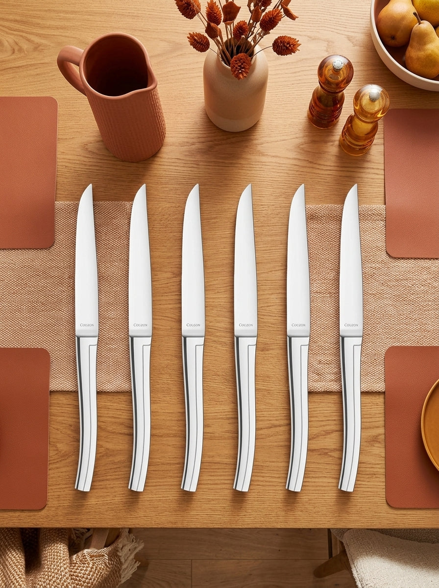 Aladin - Set 6 Couteaux Steak - Acier Inoxydable - Inox