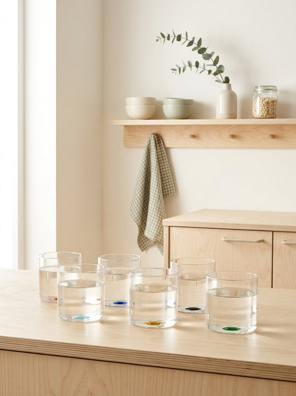 Olimpia - Set De 6 Verres À Anneau - Verre Borosilicate - 350ml
