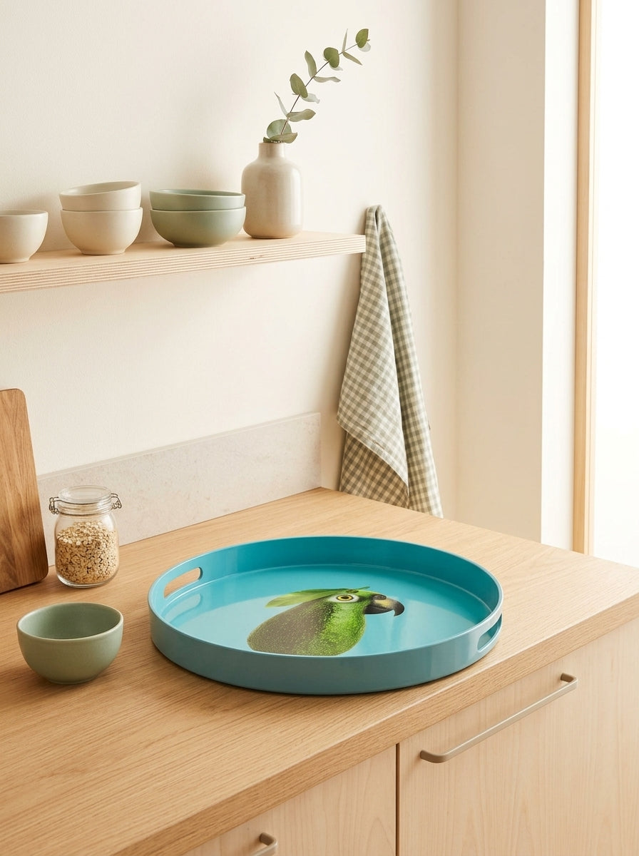 Mykonos - Plateau Rond Perroquet - PVC