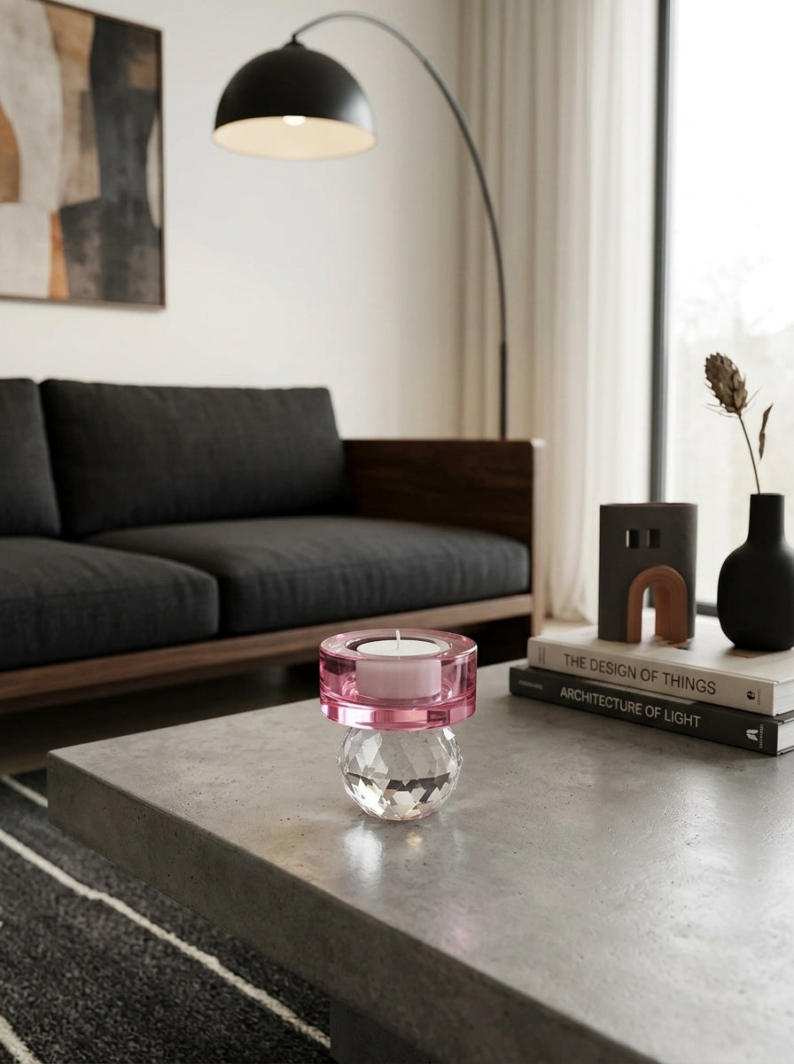 Anversa - Porte-bougie Effet Diamant - Verre Borosilicate