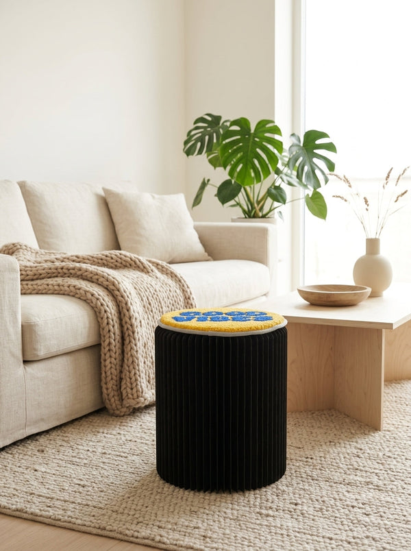Amsterdam - Tabouret Pliant Avec Assise Souple - Noir