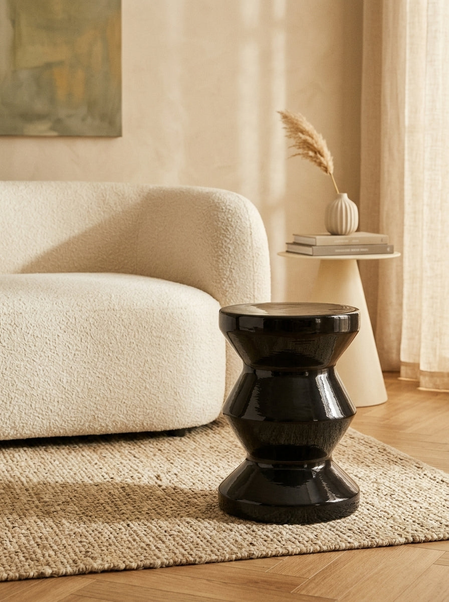 Samarcanda - Tabouret - Noir - Céramique