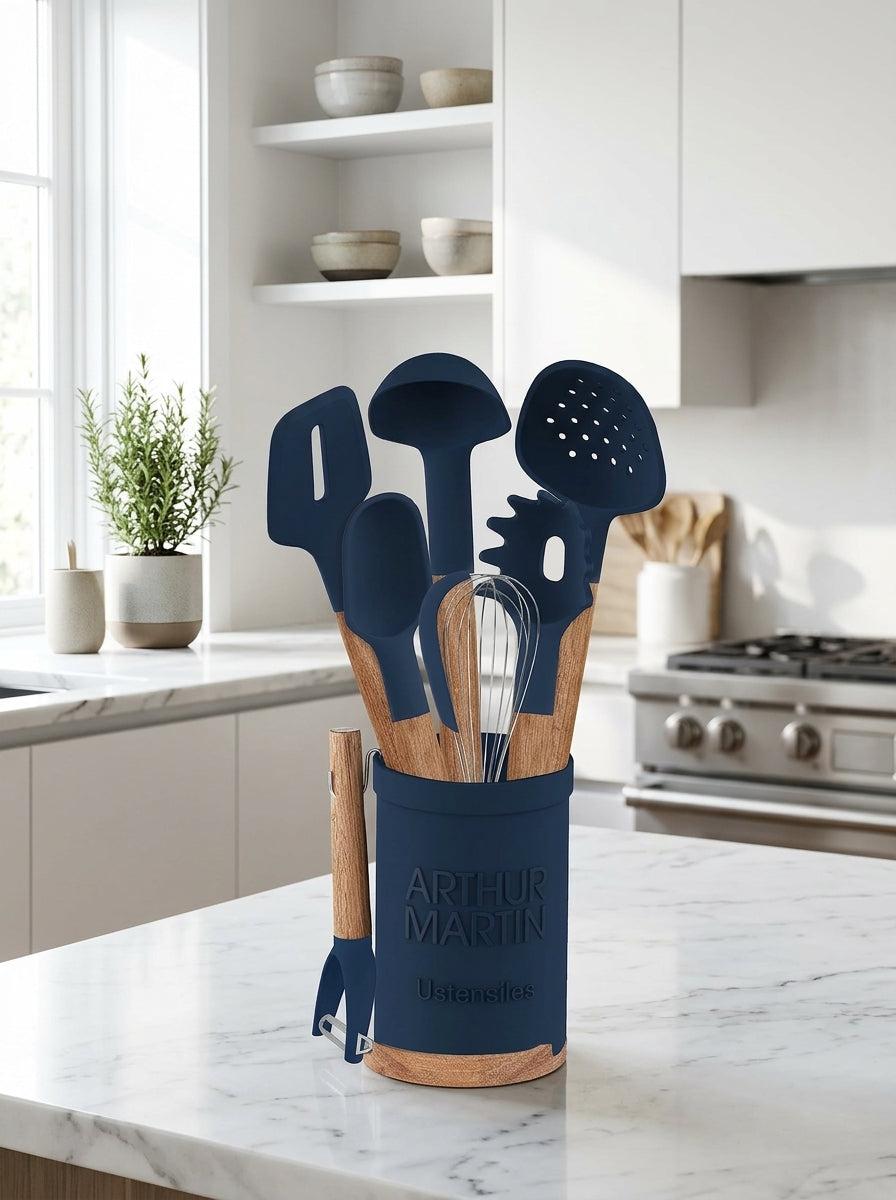 Set Ustensiles De Cuisine 9 Pièces - Bleu
