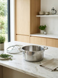 Marmite 32cm - Couvercle En Verre - Acier Inoxydable - Inox