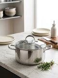Marmite 24cm - Couvercle En Verre - Acier Inoxydable - Inox