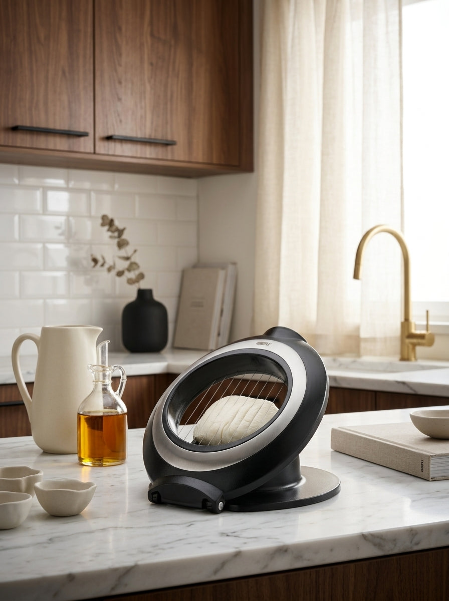 Toscana - Tranche-Mozzarella - Lame Acier Inoxydable - Noir/Argent