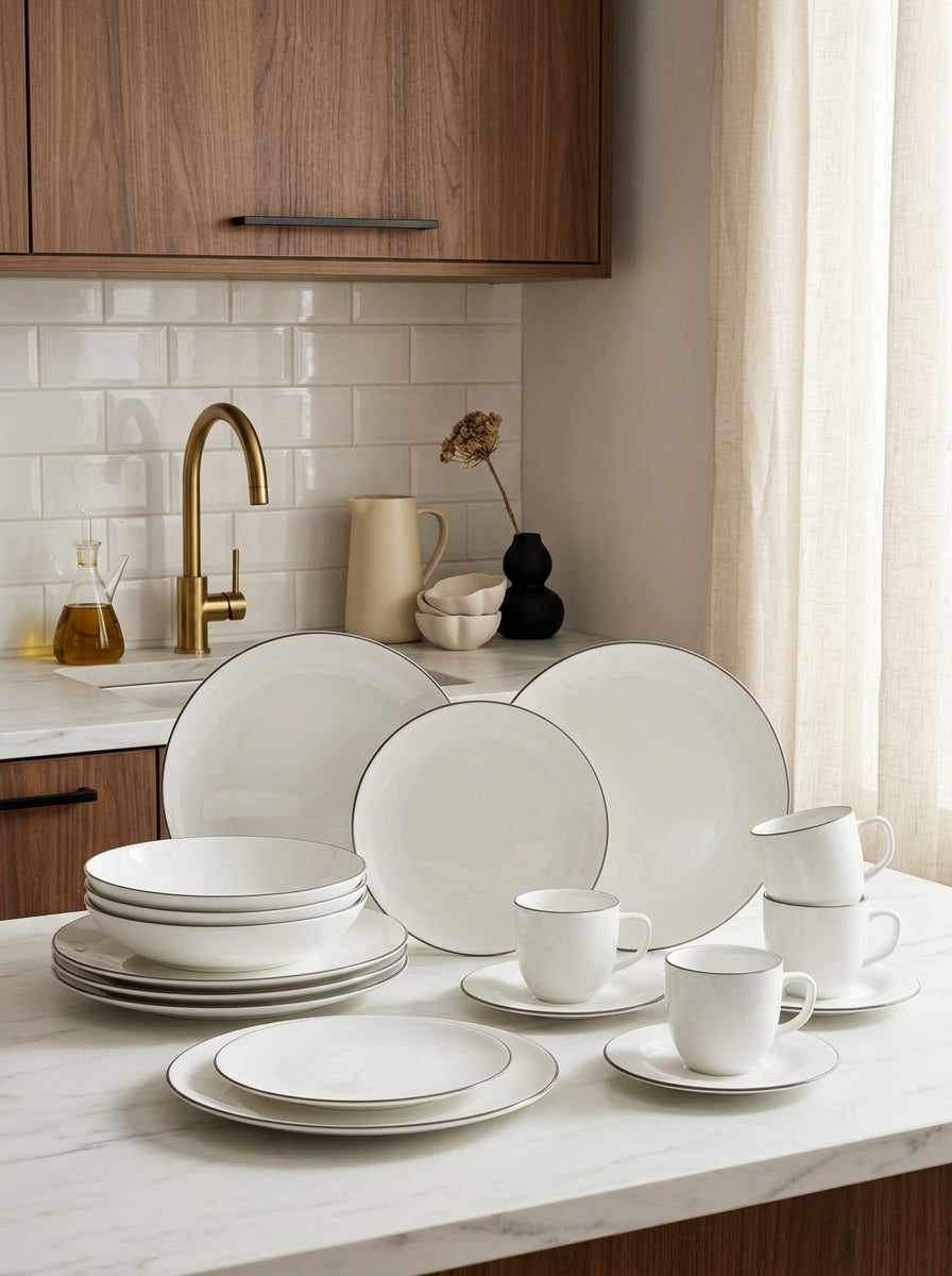 Puro - Service 20 Pièces - Porcelaine - Blanc