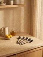 Terno - Set De 6 Cuillères À Dessert - Inox - Noir