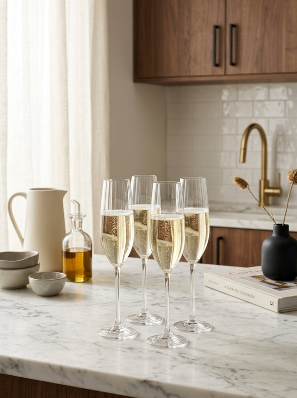 Saga - Set De 4 Verres À Champagne - Crystalline Glass - Transparent