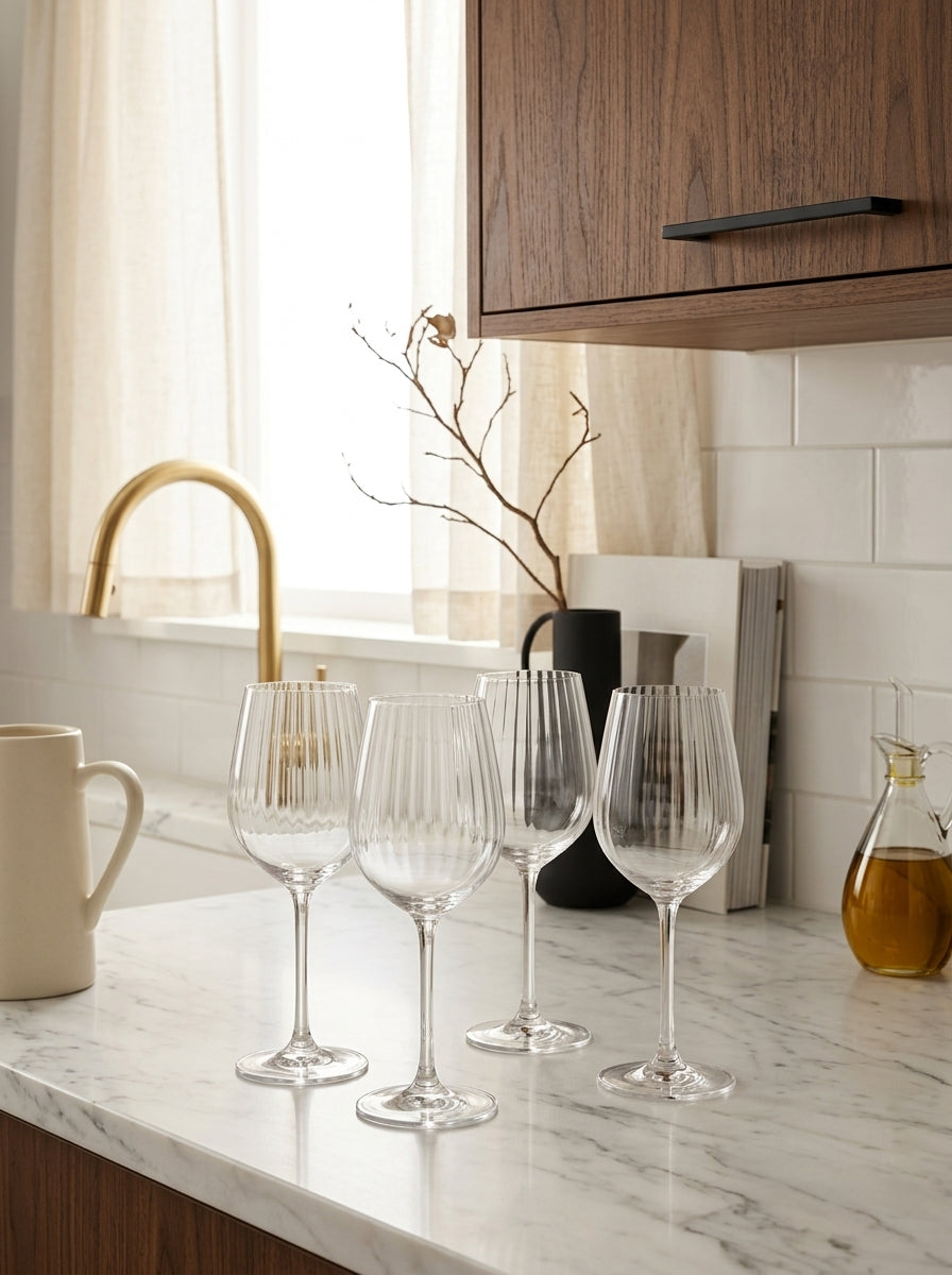 Saga - Set De 4 Verres À Vin - Crystalline Glass - Transparent