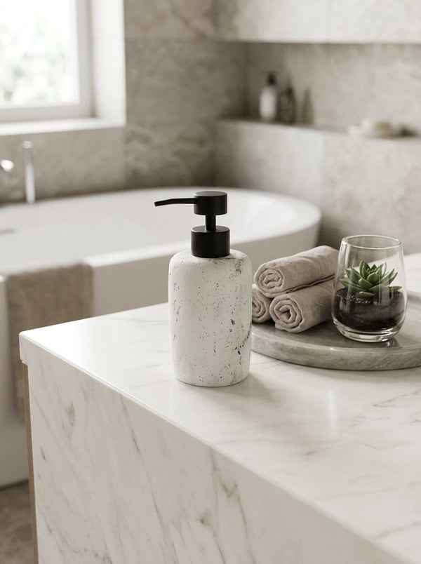 Suds - Distributeur De Savon Marble - Polyrésine - Blanc