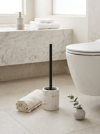 Suds - Brosse Wc Avec Support Marble - Polyrésine - Blanc