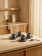Stitch - Set De 4 Tasses À Moka - Grès - Gris