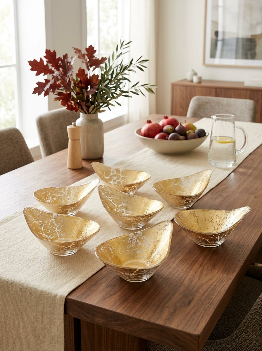 Glint - Set De 6 Bols - Verre - Or