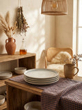 Stripes - Set De 4 Assiettes Plates - Grès - Beige