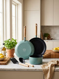Greepan Mayflower Batterie De Cuisine 3Pcs Et 2 Ustensiles - Turquoise