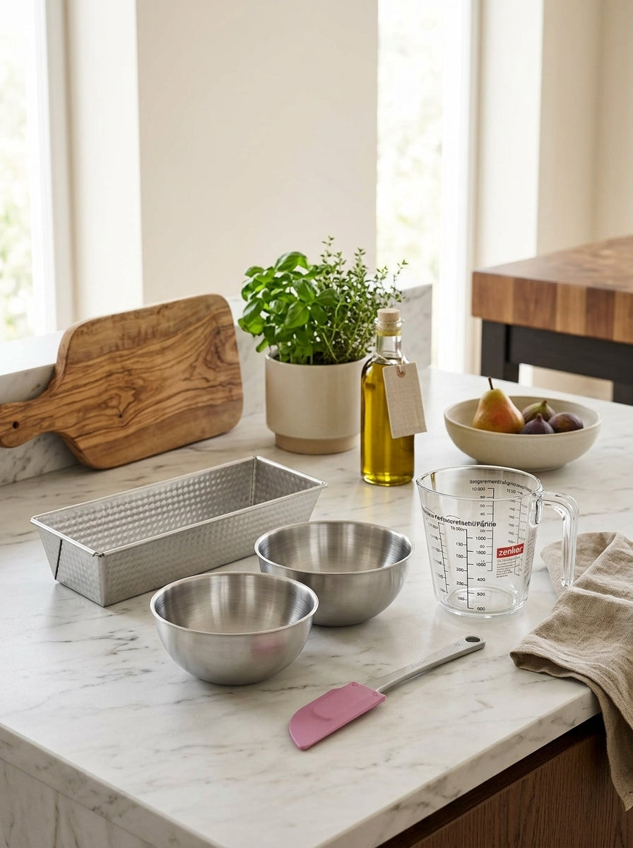 Zenker - Set De 5 Ustensiles De Pâtisserie Moule À Gâteaux Bols Spatule Et Verre Doseur Zenker Silver - Gris