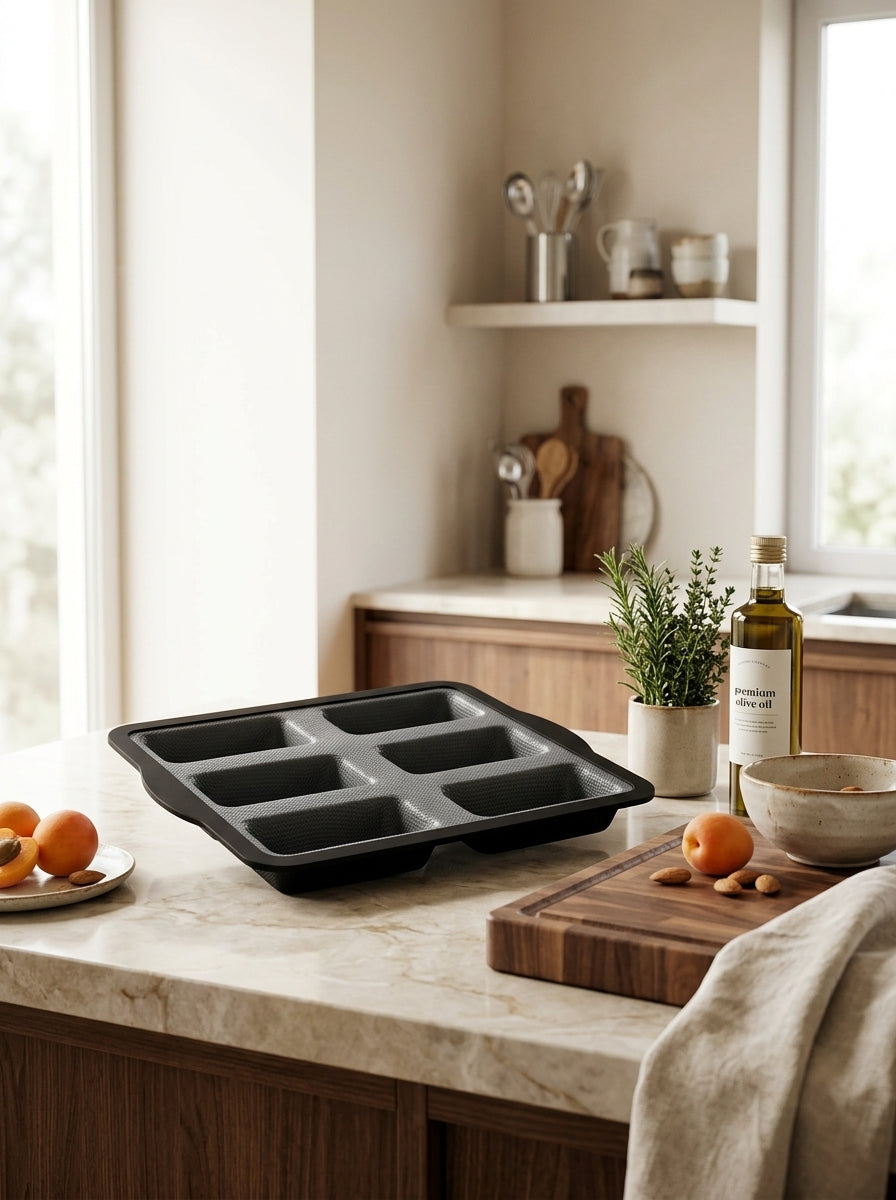 Zenker - Moule 6 Financiers 26 X 22 Cm Zenker Silicone Fibre De Verre - Noir|Gris
