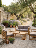 Kim - Salon De Jardin 2 Places - Taupe/Marron