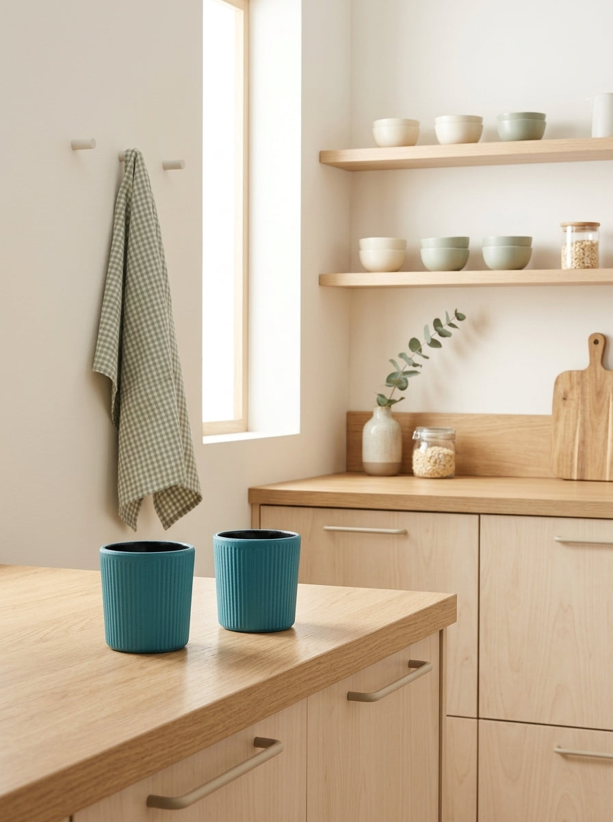Osaka - Set De 2 Tasses - Bleu Clair - Métal - 100ml