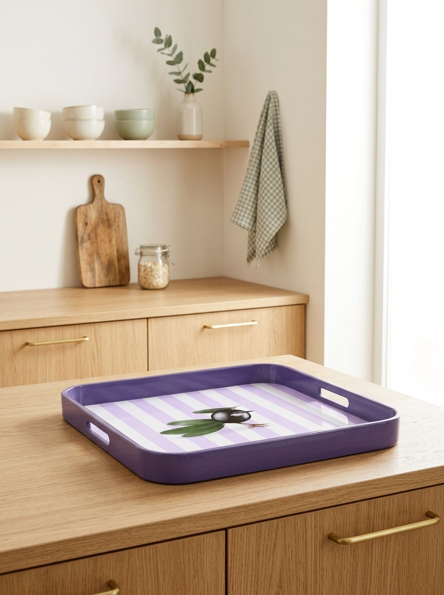 Mykonos - Plateau Carré Olive - PVC