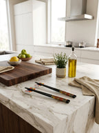 Pechino - Kit 2 Paires De Baguettes & 2 Porte-baguette - Bois