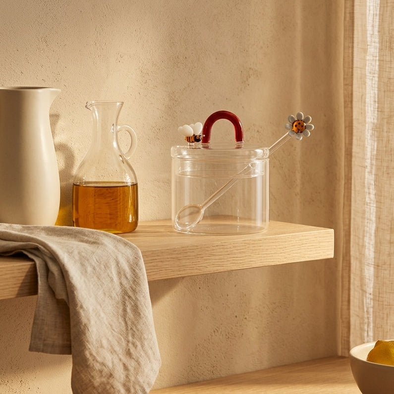 Monterey - Sucrier Avec Cuillère À Café Abeille Et Marguerite - Verre Borosilicate - 300ml