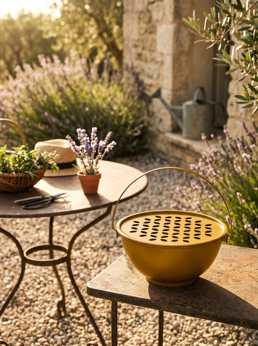 Austin - Support Spirale Anti-moustiques De Table Et De Sol Avec Tige Magnétique - Moutarde - Métal