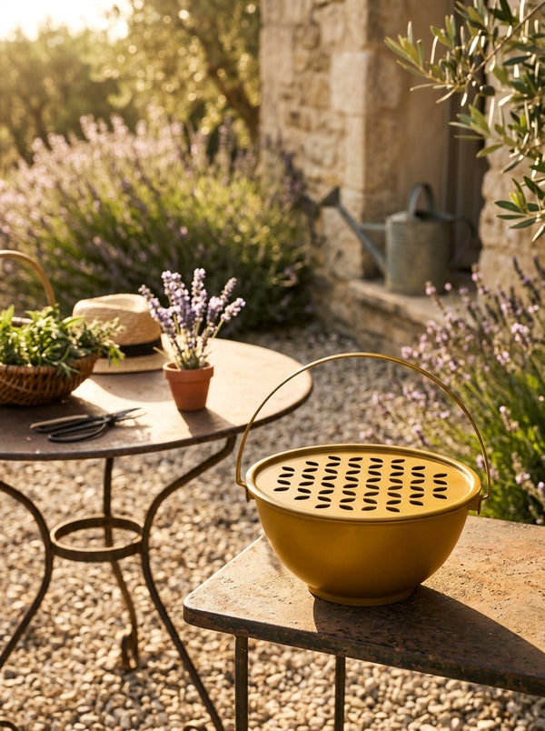 Austin - Support Spirale Anti-moustiques De Table Et De Sol Avec Tige Magnétique - Moutarde - Métal