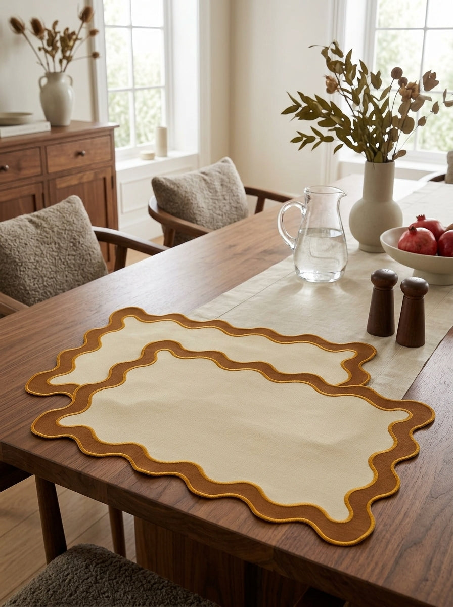 Samarcanda - Lot De 2 Sets De Table - Beige - Textile