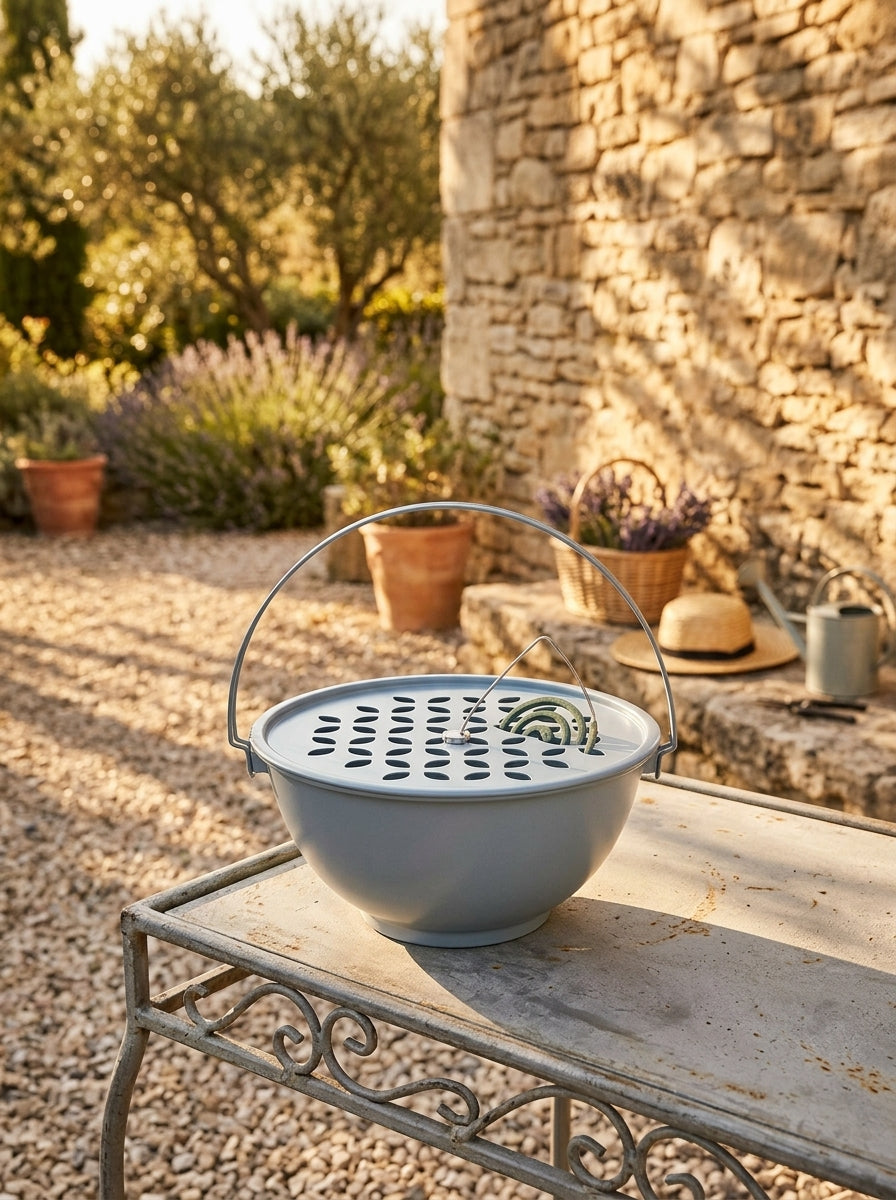Austin - Support Spirale Antimoustiques Table Et Sol Avec Tige Magnétique - Bleue Claire - Métal