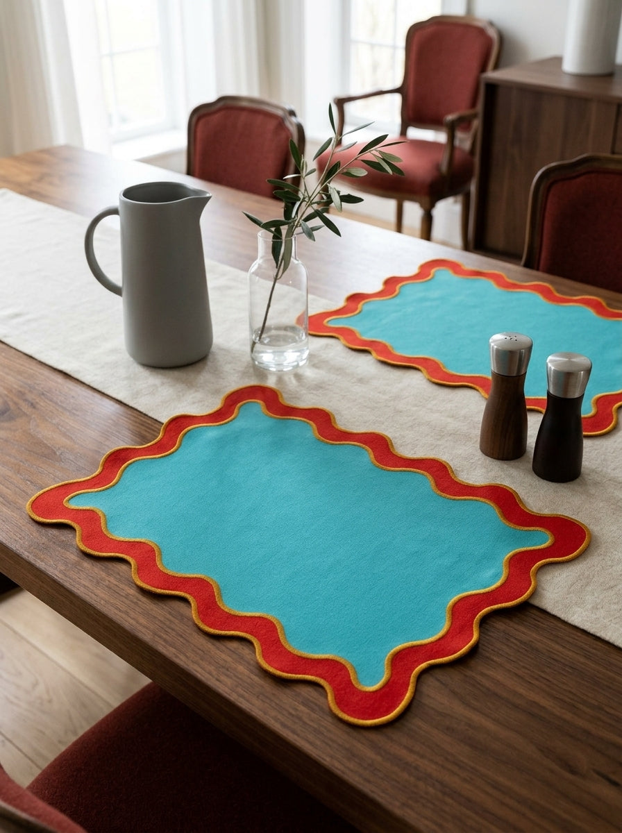 Samarcanda - Lot De 2 Sets De Table - Rouge - Textile