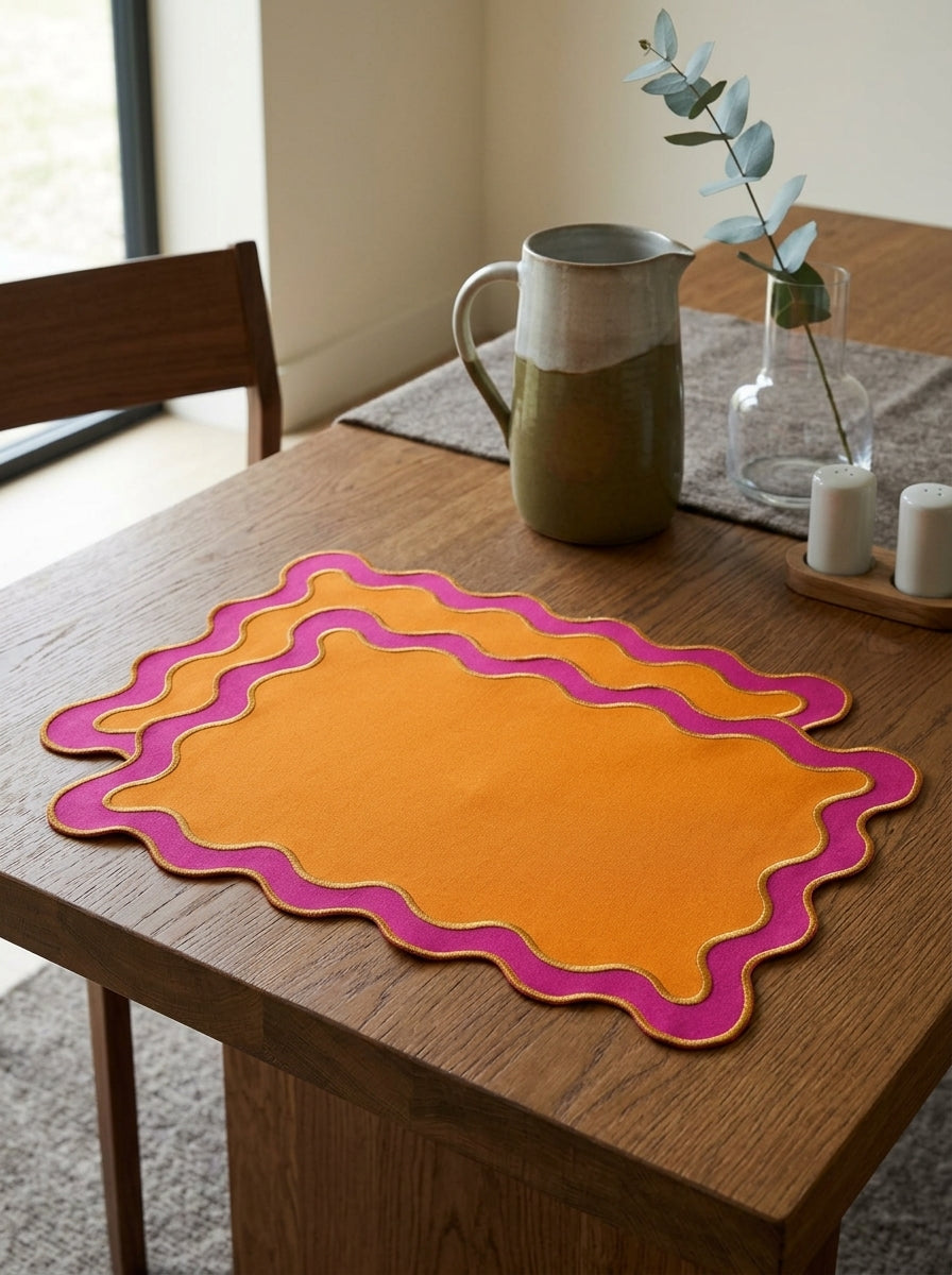 Samarcanda - Lot De 2 Sets De Table - Magenta - Textile