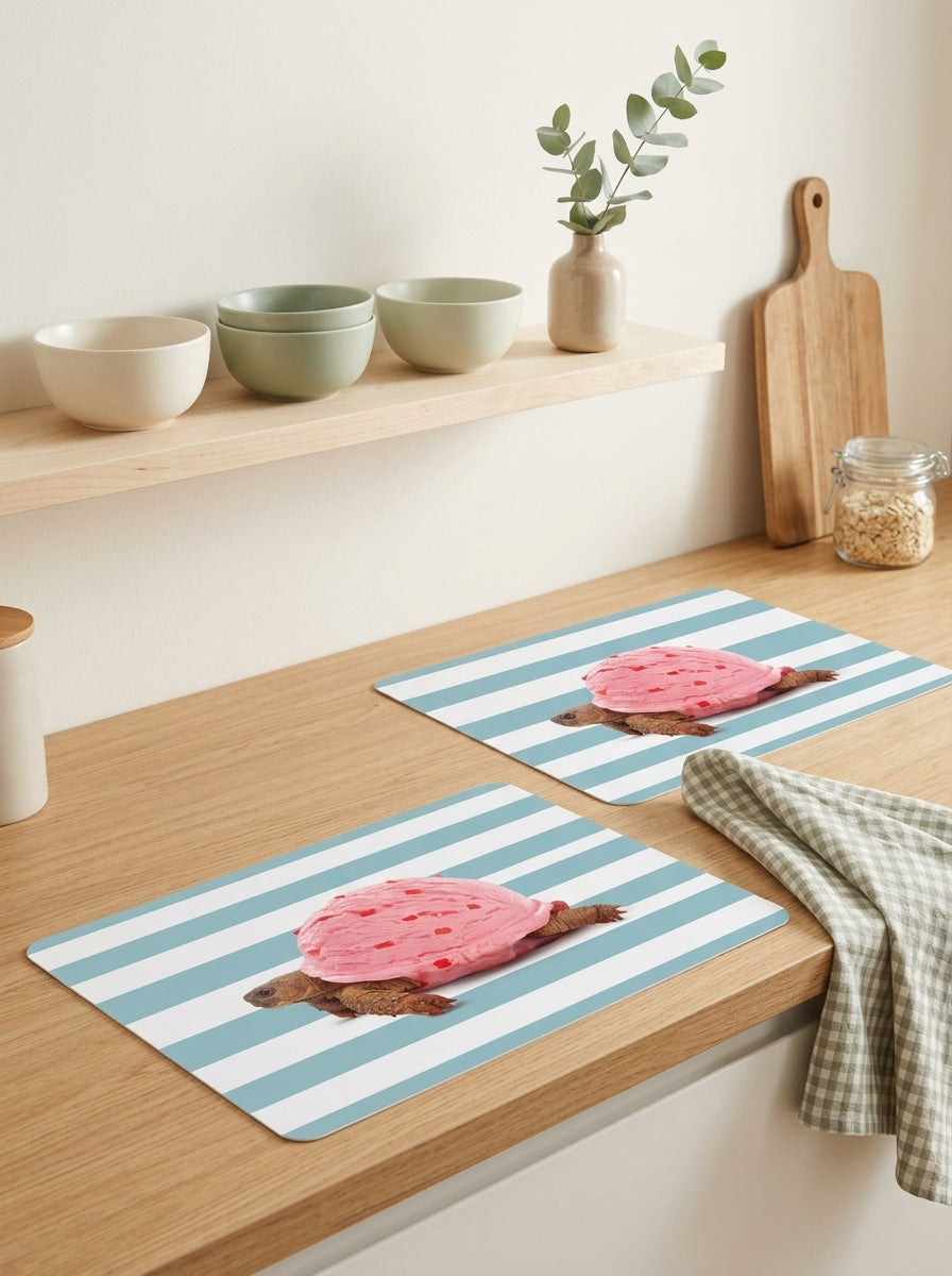 Mykonos - Lot De 2 Sets De Table Tortue - PVC