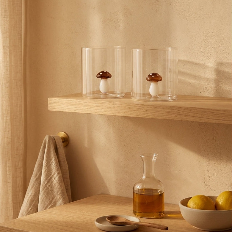 Monterey - Lot De 2 Gobelets Champignons - Verre Borosilicate - 250ml