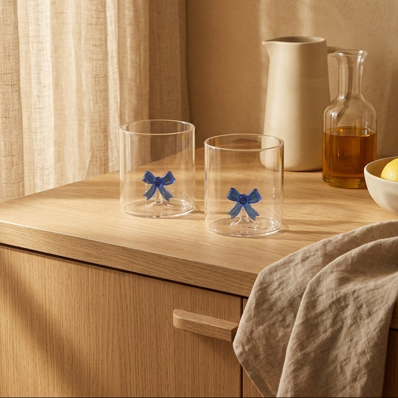 Monterey - Lot De 2 Gobelets Noeud Bleus - Verre Borosilicate - 250ml