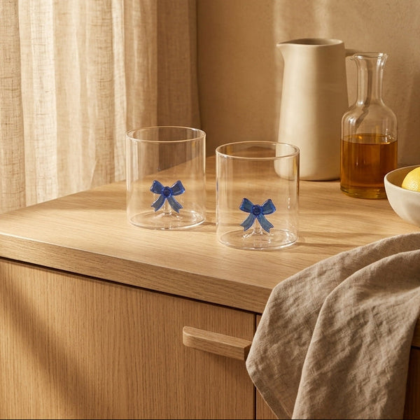 Monterey - Lot De 2 Gobelets Noeud Bleus - Verre Borosilicate - 250ml