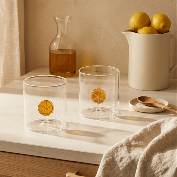 Monterey - Lot De 2 Gobelets Oranges - Verre Borosilicate - 250ml