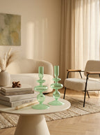Samarcanda - Lot De 2 Bougeoirs - Verte - Verre Borosilicate
