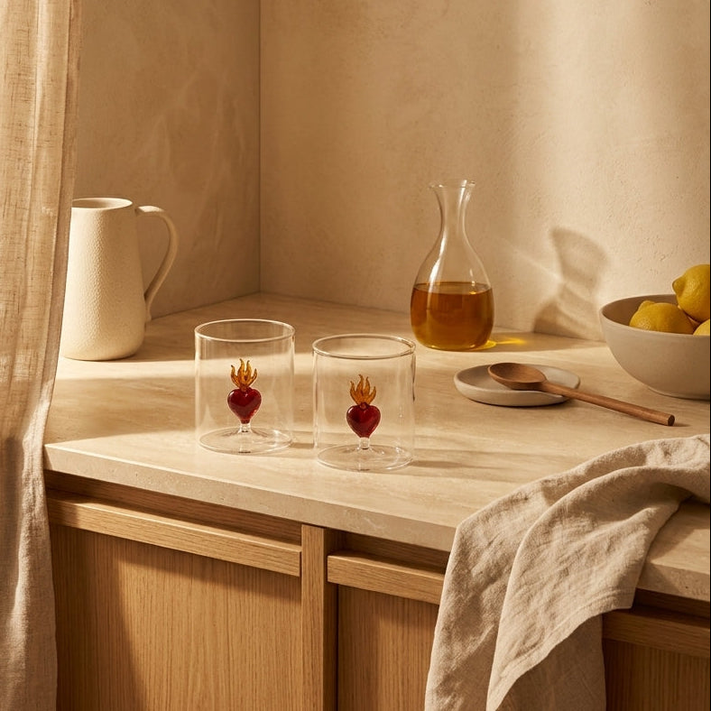 Monterey - Lot De 2 Gobelets Coeur Sacres - Verre Borosilicate - 250ml