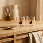 Monterey - Lot De 2 Gobelets Poules - Verre Borosilicate - 250ml