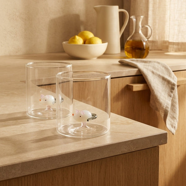 Monterey - Lot De 2 Gobelets Souris - Verre Borosilicate - 250ml