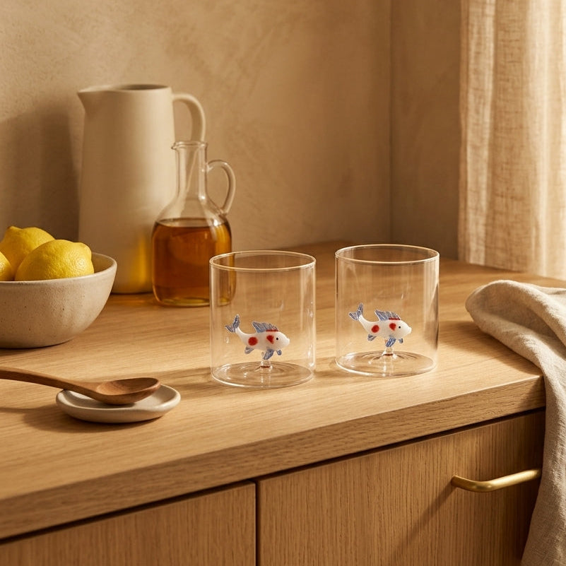Monterey - Lot De 2 Gobelets Carpes - Verre Borosilicate - 250ml