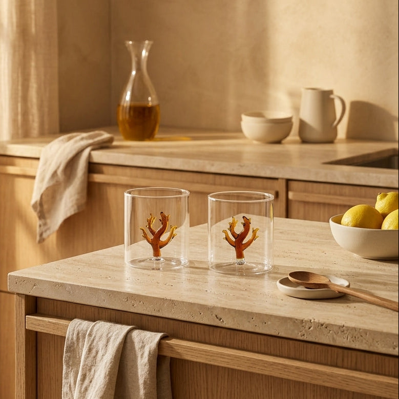 Monterey - Lot De 2 Gobelets Corails - Verre Borosilicate - 250ml