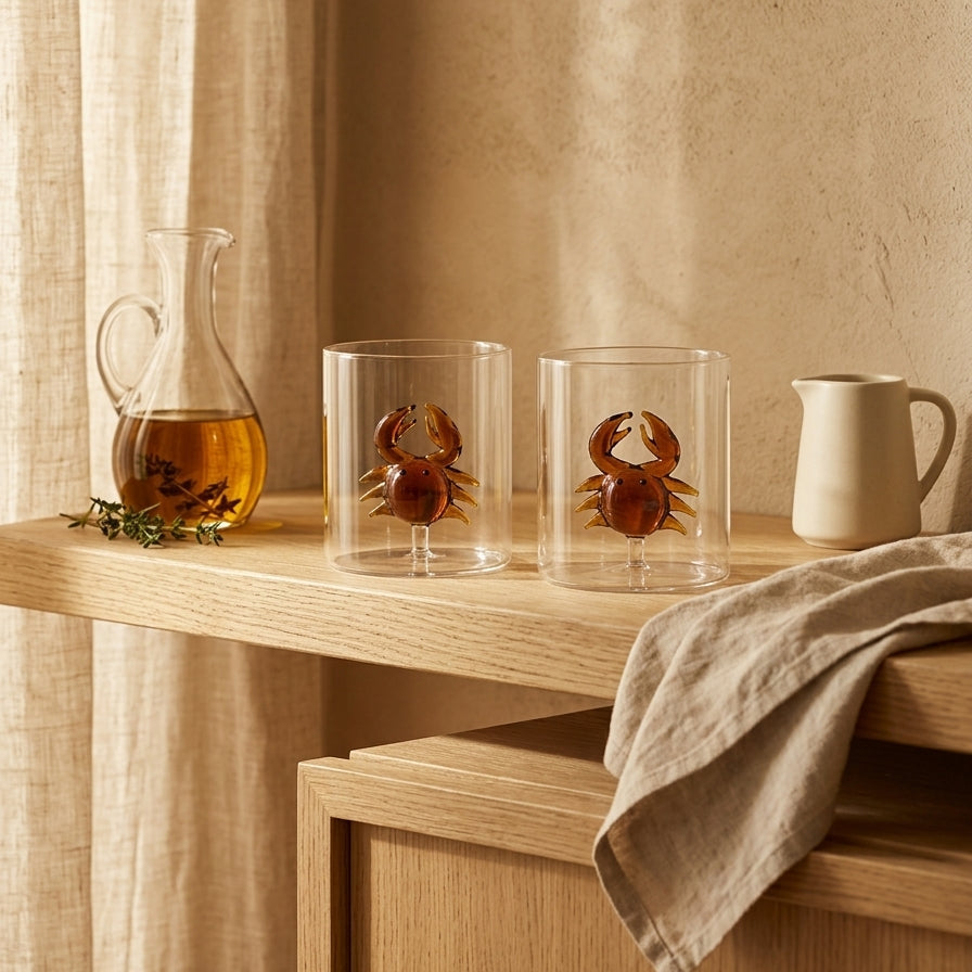 Monterey - Lot De 2 Gobelets Crabes - Verre Borosilicate - 250ml