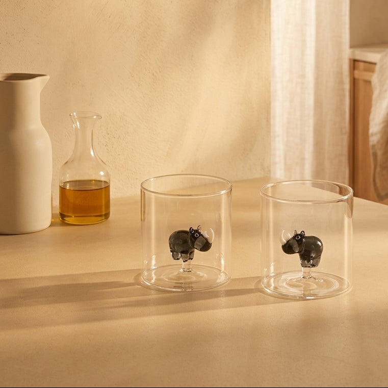 Monterey - Lot De 2 Gobelets Rhinoceros - Verre Borosilicate - 250ml