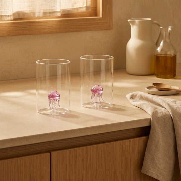 Monterey - Lot De 2 Gobelets Méduses - Verre Borosilicate - 500ml